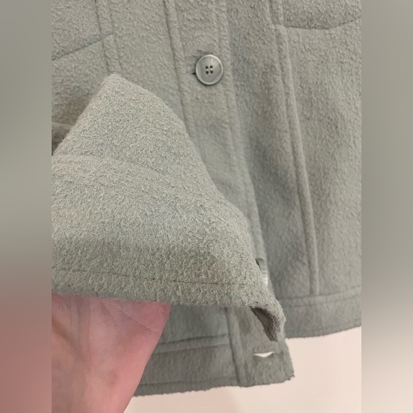 Joie Anthropologie Soft Fleece Boxy Shacket in Sage Green - Picture 5 of 9